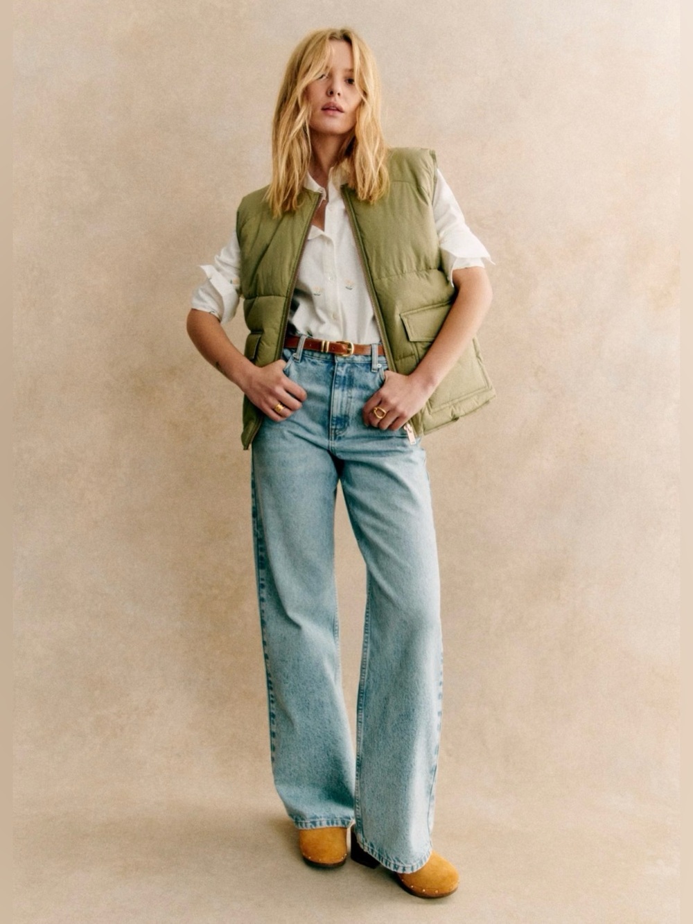 La Maille Sezane Enrica Jacket in Light Olive Green Size 38 / US 6 / M✨